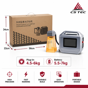CS TEC Tragbarer Handgehaltener Faserlaser-Gravierer 20W 30W 50W für Metall Kunststoff Holz Keramik Reifen PCB Text Code Logo - Product Image 2