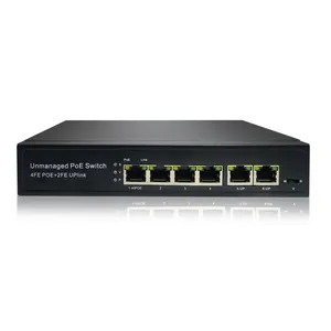 Ethernet Switch Network 4 6 Port Ethernet Network Switch 100Mbps 48v 802.3af/at PoE Switch For CCTV Camera Wireless Access Point