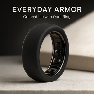 Coque de protection en silicone Oura Ring 5/4 Galaxy Ring RingConn Ultrahuman Armor Matte Black pour bague connectée, protection anti-dentelle, usage quotidien - Product Image 1