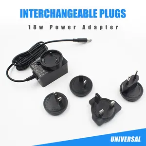 36w Adapter 12v 3a International Plug Adapter Charger Interchangeable Plug Power Adaptor With Us Uk Eu Kr Plug