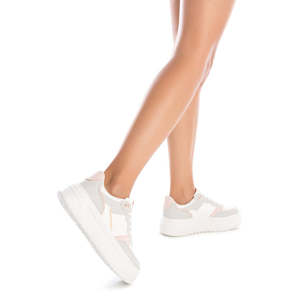 Zapatillas Deportivas Donna Bianco Grigio, Estilo Plataforma, Zapatos de Baloncesto - Product Image 5