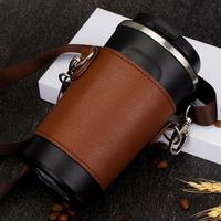 Pochette de transport portable en cuir PU pour tasses de café classiques jetables, bouteilles d'eau, et gobelets de voyage 400 ml – Sac à main pour boissons