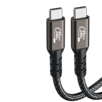 Câble de données USB 4 en alliage d'aluminium et nylon tressé 40Gbps 5A 8K @ 60HZ Câble de type C PD 240W Chargement 1M 2M Câble USB 4.0 C à C