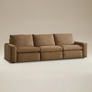 <span class=keywords><strong>Divano</strong></span> Modulare di Lusso a Tre Pezzi con Braccioli Larghi in Pelle Nabuk per Soggiorno - Product Image 2