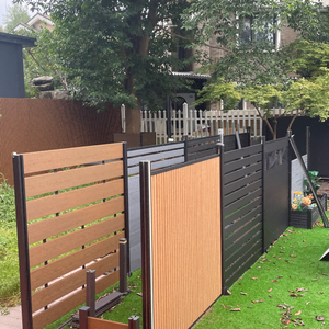 Duurzame, milieuvriendelijke, warmtebehandelde <span class=keywords><strong>WPC</strong></span> anti-klim afrastering, eenvoudig te monteren, klik-systeem, voor ranch/tuin/gazon, veiligheid voor huisdieren/kinderen - Product Image 4