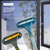 Brosse manuelle extensible cinq-en-un améliorée en maille PP double face pour le nettoyage des toilettes et des moustiquaires