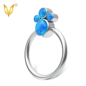 G23 Titanium Hinged Segment Rings with 3 Opal Jewels (Clicker)
