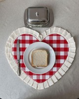Set de table à volants à carreaux gingham bordeaux beige, style Cottagecore et Ferme, pour décoration de table rustique d'automne, Vente en gros OEM