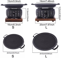 Barbecue portable pliable de style japonais, réglable en hauteur, pour cour extérieure, petit, mini, pour une personne, en alliage d'aluminium