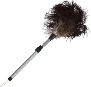 Custom wooden handle natural ostrich chicken turkey expandle retractable feather duster Cleaning dust with Extension Pole