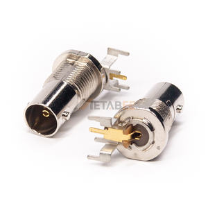 Conector <span class=keywords><strong>BNC</strong></span> de Montaje en PCB, Jack Hembra de Ángulo Recto, 50 Ohmios, 75 Ohmios, 4GHz, Pin Central Chapado en Oro, Tipo Bulkhead - Product Image 3