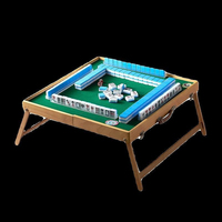 Ensemble de Mahjong en mélamine tendance avec table pliante en bois massif portable pour les voyages, le camping, les jeux de table en famille en intérieur