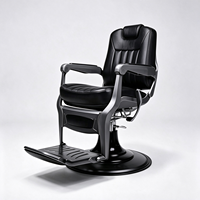 Vintage Roter Friseurstuhl Schwerlast-Hydraulik-Friseurstuhl Verstellbarer Barbierstuhl für Herren Friseursalon-Ausstattung