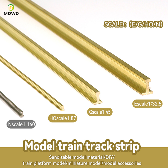 HO Scale Brass Model Train Track Strip for Miniature Train Platform Sandbox Model Building