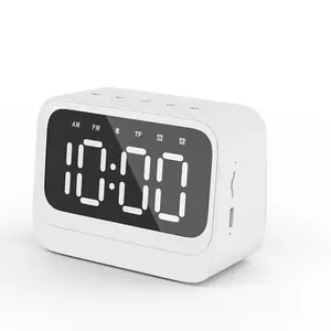 AFK 2024 New and Charming design LED Alarm Clock Bluetooth 5.3 5W Speaker with TF card slot Type C port Re chargeable battery