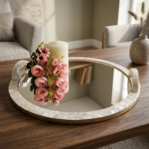 Modern Copper Art Deco Round Serving Tray for Birthday Christmas Wedding Decor-<b>Cheap</b> Price - Product Image 2