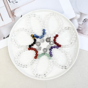 Pulsera de Piedras de Cristal Pulido de los Siete Chakras, Energía Curativa, para Meditación, Regalo - Product Image 1