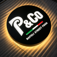 Papan Tanda LED Huruf Saluran 3D Frontlit Backlit dengan Logo Akrilik Kustom Bercahaya untuk Restoran dan Toko