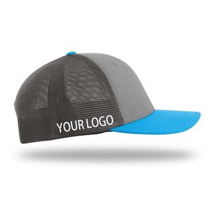 Gorra <span class=keywords><strong>de</strong></span> camionero personalizada, sombrero trasero a presión <span class=keywords><strong>de</strong></span> malla <span class=keywords><strong>de</strong></span> 6 paneles, parche <span class=keywords><strong>de</strong></span> marcas <span class=keywords><strong>de</strong></span> tejido, gorras <span class=keywords><strong>de</strong></span> camionero <span class=keywords><strong>de</strong></span> gamuza <span class=keywords><strong>de</strong></span> dos tonos a granel para hombres - Product Image 4
