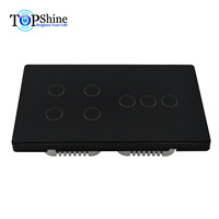 Topshine-interrupteur tactile bidirectionnel, 1 à 8 gangs, wi-fi, rf 433, pour application smart life, compatible avec google home et alexa, pour la commande vocale