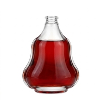 Bouteille de luxe en verre super flint en forme de gourde de 100 ml, 375 ml, 500 ml pour spiritueux et parfums, avec bouchon en caoutchouc, logo personnalisé