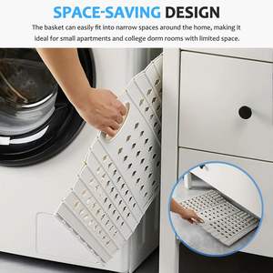 Collapsible Laundry <b>Basket</b>,63L/16.6 Gallon Large <b>Plastic</b> Laundry <b>Basket</b> with Carry Handle,Space-Saving,Foldable Laundry <b>Basket</b> - Product Image 2