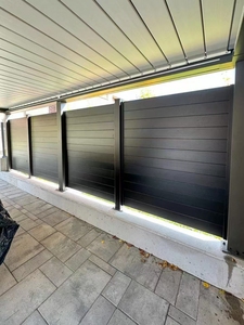 Exterior moderno de alta calidad con recubrimiento en polvo negro seguridad aluminio privacidad Metal listón aluminio límite pared patio jardín valla - Product Image 6