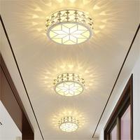 Passerelle moderne entrée ronde led plafonnier salon foyer couleur claire changeable cristal plafonnier pour allée