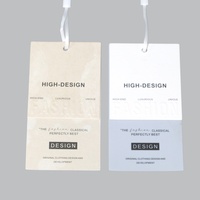Étiquettes suspendues personnalisées écologiques haut de gamme pour vêtements féminins, finition givrée, logo imprimé tendance, en papier