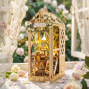 Kit de Bricolage en Bois Hamaileon Serene Flowerhouse, Miniature Artisanale 3D, Ornement en Bois DIY, Scène de Fleuriste, Décoration de Bureau avec Lumière LED, Cadeau - Product Image 1
