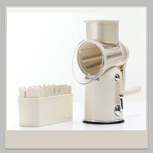Râpe à fromage rotative manuelle multifonctionnelle 5-en-1 en acier inoxydable, trancheuse à légumes, râpe à noix, spiraleur à légumes, hachoir à fromage - Product Image 6