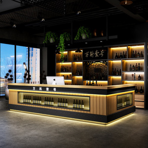 Q205 cajero personalizado recepción moderna mesa de trabajo de bienvenida creativo curvo salón de belleza bar mostrador empresa recepción - Product Image 3