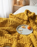 Couverture en chenille douce tricotée de qualité supérieure, plaid épais tricoté à la main, literie et décoration intérieure, style tendance, vente en gros directe usine