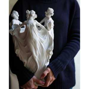 Richard Ginori Three Graces Luxury Ceramic Vase Antiqued Tabletop Floor <b>Ornament</b> Individually Numbered for Modern <b>Antique</b> Homes - Product Image 5