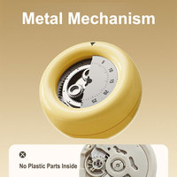 Silberner Aufzieh-Timer in Ballonform mit Kunststoffgehäuse und Metallmechanismus, Einfache Bedienung für Küche und Haushalt