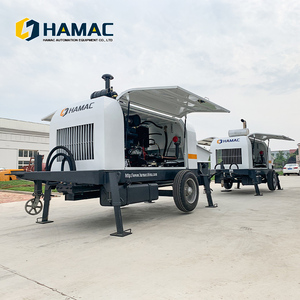 Pompe à béton diesel portable haute efficacité HAMAC avec moteur Weichai de 95 kW, pompe sur remorque - Product Image 4