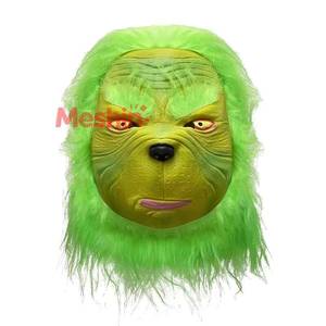 Costume de cosplay de monstre vert de Noël unisexe pour adultes, robe de soirée d'Halloween, ensemble de tenue de Père Noël, matière polyester - Product Image 4