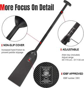 ไม้พายเรือมังกรคาร์บอนไฟเบอร์ปรับได้หลากสี ได้รับการรับรองจาก IDBF มีจำหน่าย - Product Image 4