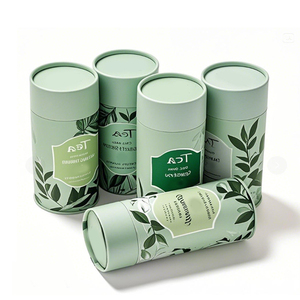 Food Grade Kraft Paper Tube Packaging for <b>Tea</b> & Herbal <b>Tea</b>, Custom Printed Airtight Cylinder <b>Canister</b> - Product Image 2