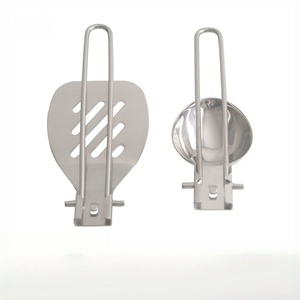 Juego de espátula y cuchara plegables de acero inoxidable, utensilios de cocina duraderos para exteriores de diseño minimalista - Product Image 1