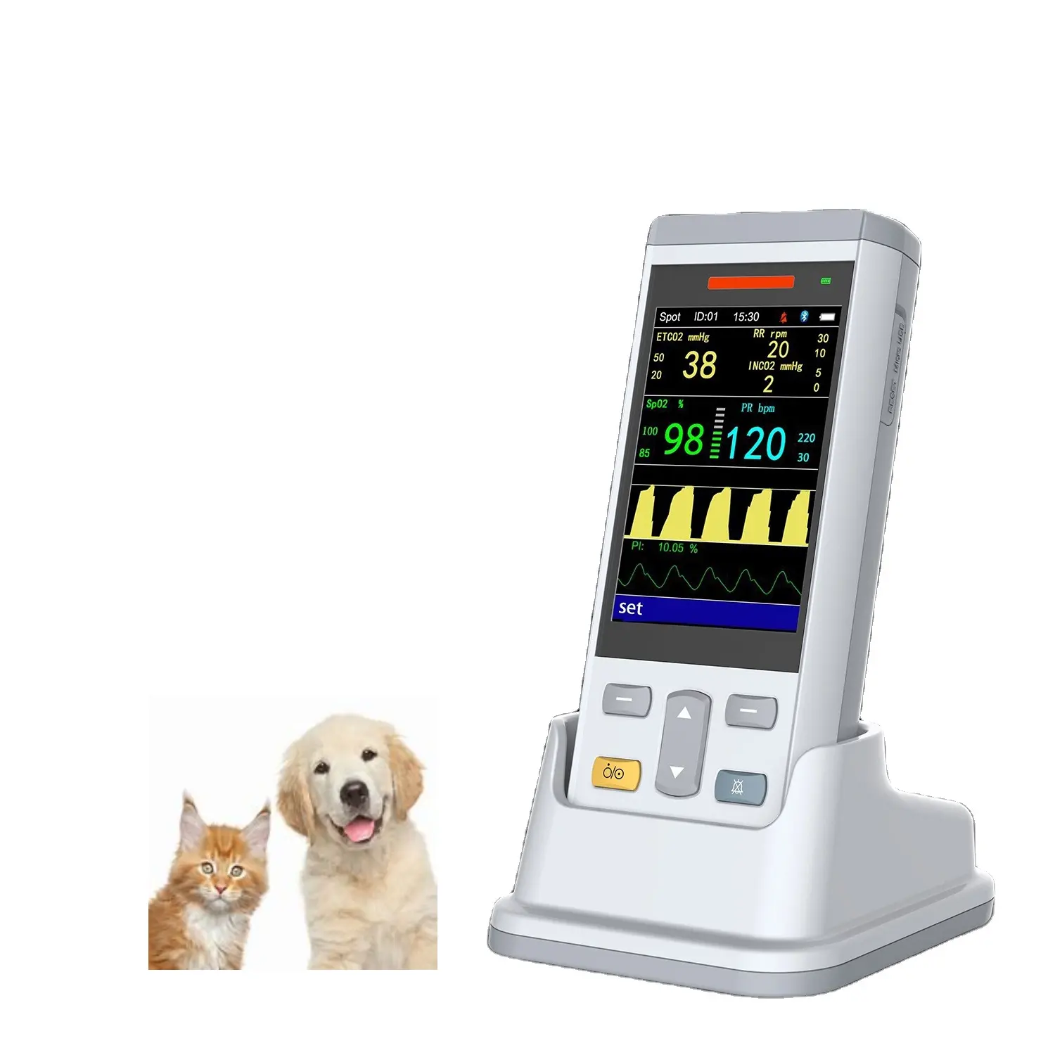 スマート自動ホーム病院使用動物獣医多機能ポータブル獣医バイタルサインモニター犬猫用マルチパラメーター