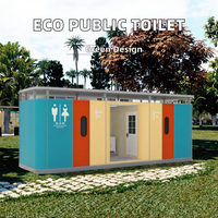 Toilettes Extérieures Portables au Design Industriel Moderne, Structure en Acier Écologique pour Écoles et Ateliers