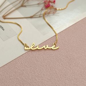 DIY Nom Lettre Collier Personnalisé Bijoux Personnalisés, Cursive Lettre Plaque Signalétique Collier Avec Nom En Acier Inoxydable Boîte Chaîne - Product Image 4
