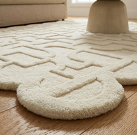 Tapis décoratif fait main à poils longs, noué à la main, en laine 100% Nouvelle-Zélande, style Oushak, de luxe, pour chambre à coucher, vente en gros, directement de l'usine, nouveauté très demandée