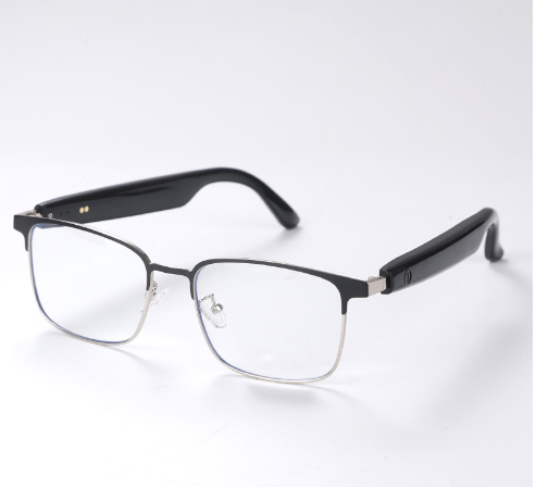 Business Intelligence Smart Glasses with Metal Frame Color-Changing UV400 Lenses for Listening to Music and Making Phone Calls