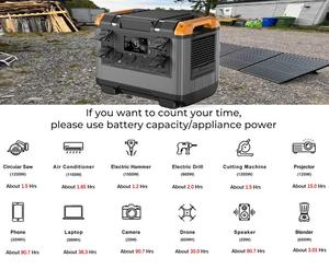 Station d'Énergie Extérieure 2000W 2400W 2500W 3000W 5000W, <span class=keywords><strong>Générateur</strong></span> UPS Solaire <span class=keywords><strong>Portable</strong></span> 220V avec Batterie LiFePO4 pour Usage Domestique - Product Image 6