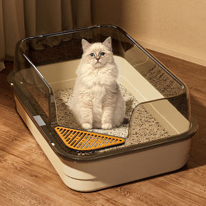 Halbgeschlossene Umweltfreundliche Große Katzenkiste aus Kunststoff, Leicht zu Reinigen, Geruchsbeseitigung, Katzentoilette - Product Image 3