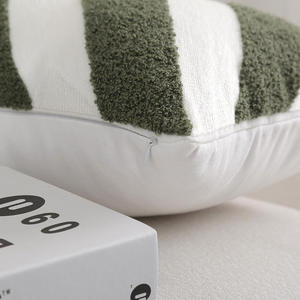 Funda de Almohada a Rayas para el Hogar, de Poliéster y Algodón, 45x45cm, Funda de Cojín Bordada para Sofá, Dormitorio u Oficina - Product Image 3