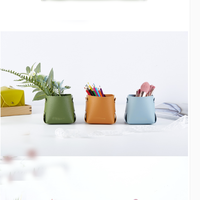 Mini panier de rangement pliable, organisateur de bureau simple, cubes de rangement en cuir pour la décoration de la maison, du bureau et de l'école