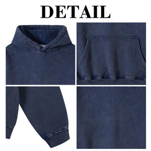 Kingsen High Quality High-Street <b>Vintage</b> Washed Hoodie French Terry Cloth Fashionable Distressed Style Oversized <b>Sweatshirt</b> - Product Image 6